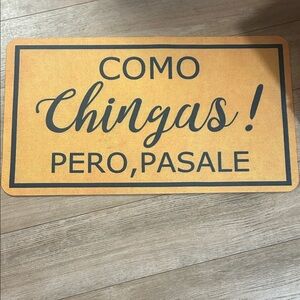Yellow Welcome Mat with Black Text